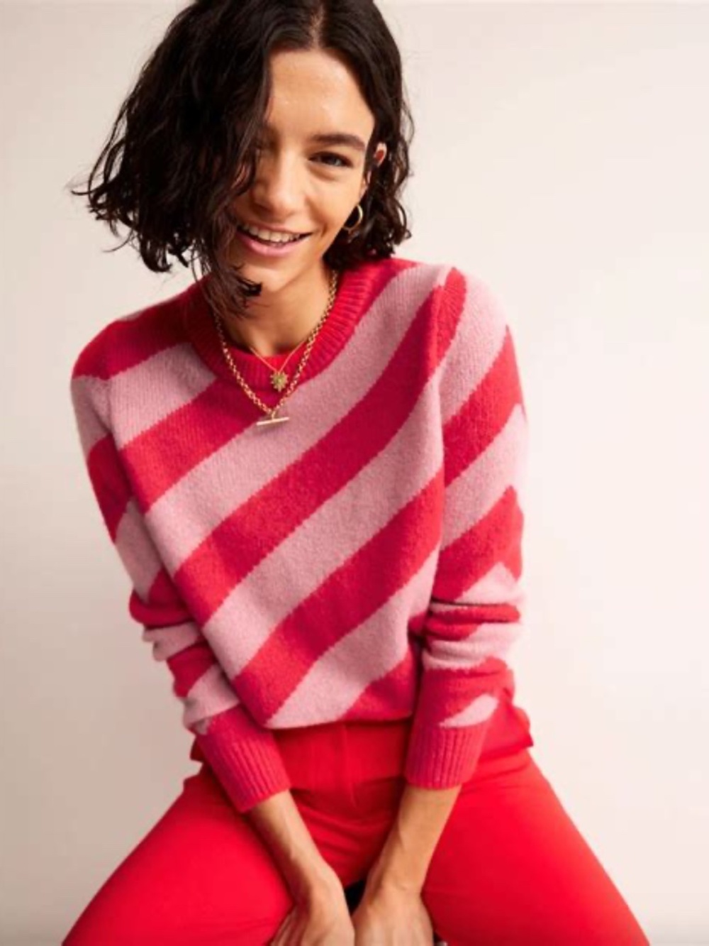 Boden Diagonal Stripe Sweater